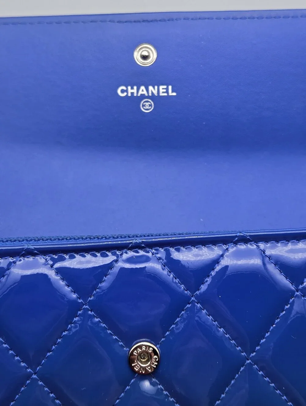 💙CHANEL Authentic Boy Blue Quilted Clutch/Wallet💙